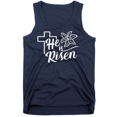 He Is Risen Easter Jesus Cross Tank Top