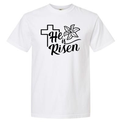 He Is Risen Easter Jesus Cross Garment-Dyed Heavyweight T-Shirt