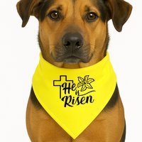 He Is Risen Easter Jesus Cross USA-Made Doggie Bandana