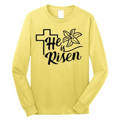 He Is Risen Easter Jesus Cross Long Sleeve Shirt