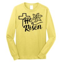 He Is Risen Easter Jesus Cross Long Sleeve Shirt