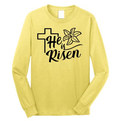 He Is Risen Easter Jesus Cross Long Sleeve Shirt