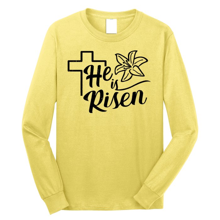 He Is Risen Easter Jesus Cross Long Sleeve Shirt