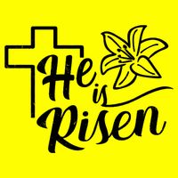 He Is Risen Easter Jesus Cross Button