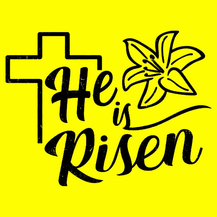 He Is Risen Easter Jesus Cross Button
