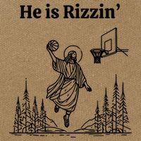 He Is Rizzin Basketball Jesus Funny Easter Christian Cotton Canvas Backpack