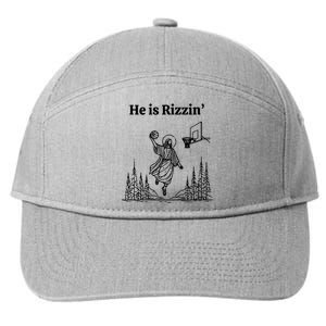 He Is Rizzin Basketball Jesus Funny Easter Christian 7-Panel Snapback Hat