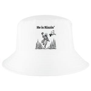 He Is Rizzin Basketball Jesus Funny Easter Christian Cool Comfort Performance Bucket Hat