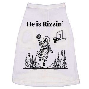 He Is Rizzin Basketball Jesus Funny Easter Christian Doggie Tank