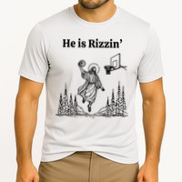 He Is Rizzin Basketball Jesus Funny Easter Christian Cooling Performance Crew T-Shirt