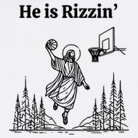 He Is Rizzin Basketball Jesus Funny Easter Christian Cooling Performance Crew T-Shirt