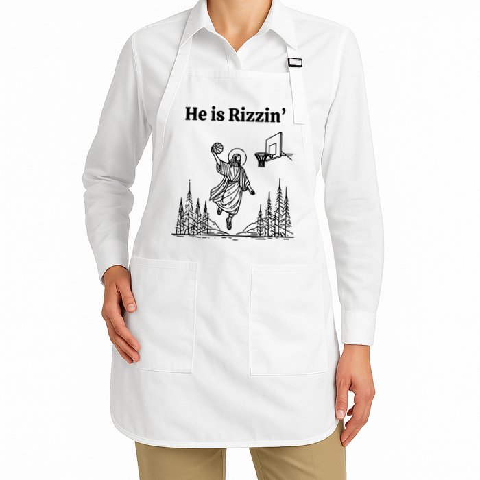 He Is Rizzin Basketball Jesus Funny Easter Christian Apron