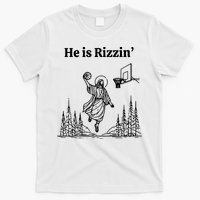 He Is Rizzin Basketball Jesus Funny Easter Christian T-Shirt