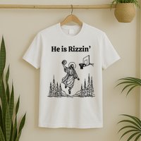 He Is Rizzin Basketball Jesus Funny Easter Christian T-Shirt