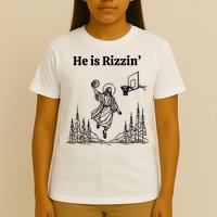 He Is Rizzin Basketball Jesus Funny Easter Christian T-Shirt