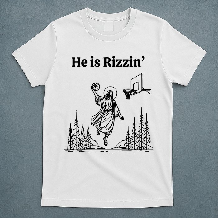 He Is Rizzin Basketball Jesus Funny Easter Christian T-Shirt