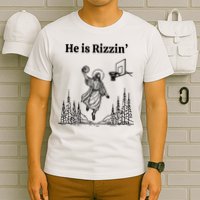 He Is Rizzin Basketball Jesus Funny Easter Christian T-Shirt