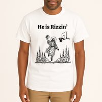 He Is Rizzin Basketball Jesus Funny Easter Christian Tall T-Shirt