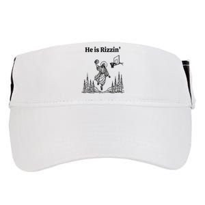 He Is Rizzin Basketball Jesus Funny Easter Christian Adult Drive Performance Visor