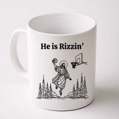 He Is Rizzin Basketball Jesus Funny Easter Christian Mug