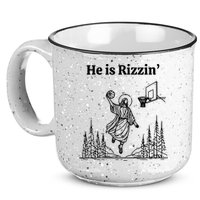 He Is Rizzin Basketball Jesus Funny Easter Christian 15oz Campfire Ceramic Mug