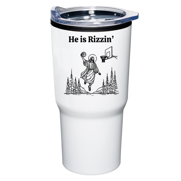 He Is Rizzin Basketball Jesus Funny Easter Christian Tumbler