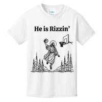He Is Rizzin Basketball Jesus Funny Easter Christian Kids T-Shirt