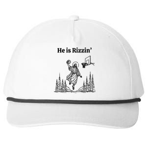 He Is Rizzin Basketball Jesus Funny Easter Christian Snapback Five-Panel Rope Hat