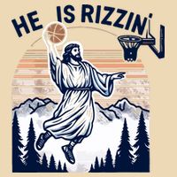 He Is Rizzin Basketball Jesus Retro Easter Christian Drawstring Bag
