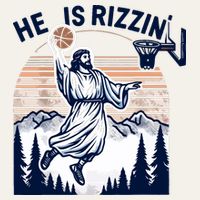He Is Rizzin Basketball Jesus Retro Easter Christian Poster