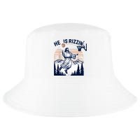 He Is Rizzin Basketball Jesus Retro Easter Christian Cool Comfort Performance Bucket Hat