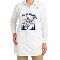 He Is Rizzin Basketball Jesus Retro Easter Christian Apron