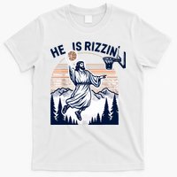 He Is Rizzin Basketball Jesus Retro Easter Christian T-Shirt