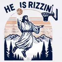 He Is Rizzin Basketball Jesus Retro Easter Christian Bucket Hat