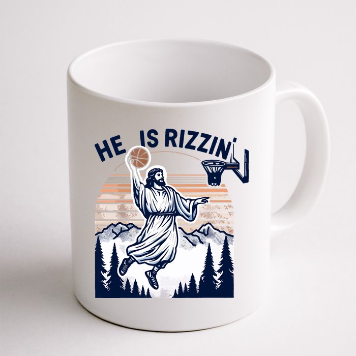 He Is Rizzin Basketball Jesus Retro Easter Christian Mug