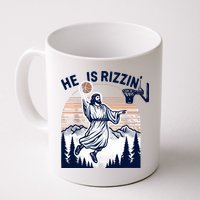 He Is Rizzin Basketball Jesus Retro Easter Christian Mug