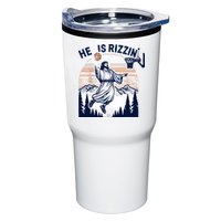 He Is Rizzin Basketball Jesus Retro Easter Christian Tumbler