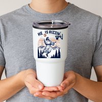 He Is Rizzin Basketball Jesus Retro Easter Christian Tumbler