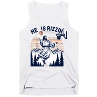 He Is Rizzin Basketball Jesus Retro Easter Christian Tank Top