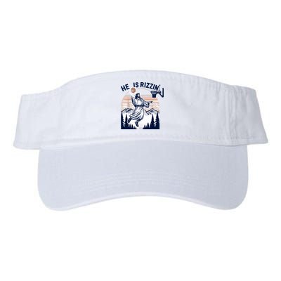 He Is Rizzin Basketball Jesus Retro Easter Christian Visor