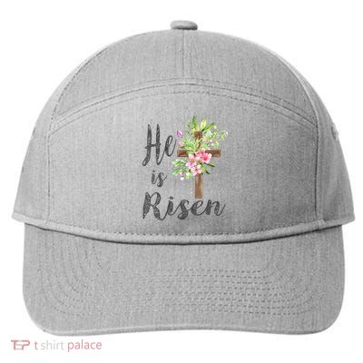 He is Risen Jesus Christian Easter Floral Wreath Women Girl 7-Panel Snapback Hat
