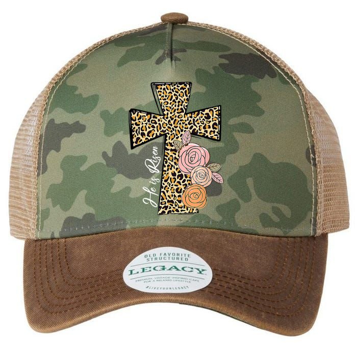 He Is Risen Leopard Easter Cross Legacy Tie Dye Trucker Hat