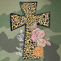 He Is Risen Leopard Easter Cross Legacy Tie Dye Trucker Hat