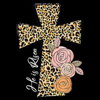 He Is Risen Leopard Easter Cross 7-Panel Snapback Hat
