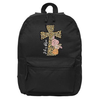 He Is Risen Leopard Easter Cross 16 in Basic Backpack