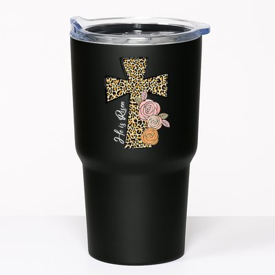 He Is Risen Leopard Easter Cross Tumbler