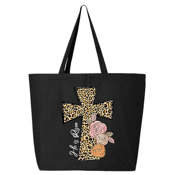 He Is Risen Leopard Easter Cross 25L Jumbo Tote