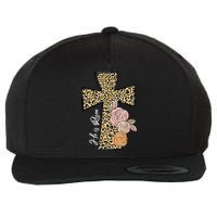He Is Risen Leopard Easter Cross Wool Snapback Cap