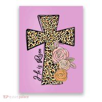 He Is Risen Leopard Easter Cross Poster