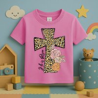 He Is Risen Leopard Easter Cross Toddler T-Shirt